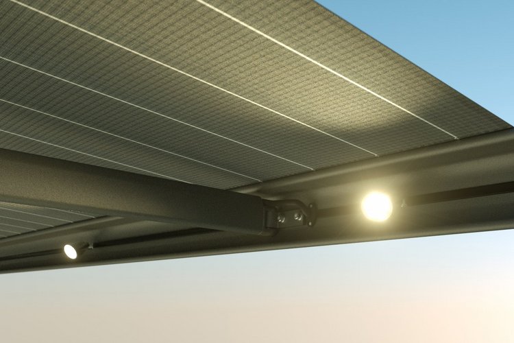 LED Spots integriert in einer Markise